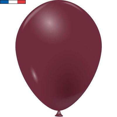 Ballon opaque français en latex Bordeaux Bourgogne 25cm (x10) REF/35544