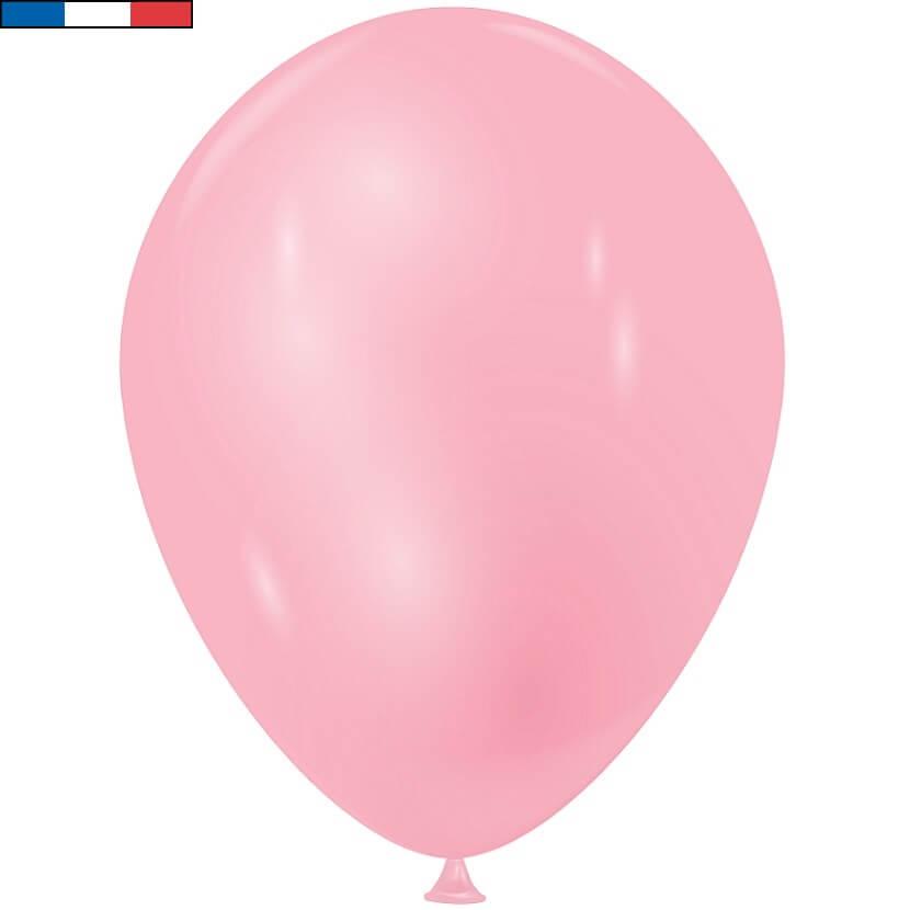 Ballon en latex opaque fabrication francaise 15cm rose x100