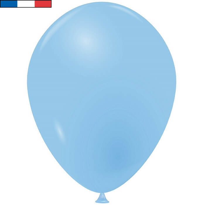 Ballon en latex opaque fabrication francaise 25cm bleu ciel