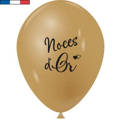 Ballon français mariage noces d'or en latex 30cm (x10) REF/20908