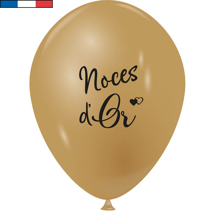 Ballon en latex or noces d or de fabrication francaise