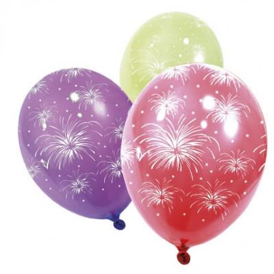 Ballon multicolore: Feux d'artifice (x8) REF/BA1420