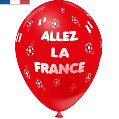 Ballon tricolore foot en latex de fabrication francaise