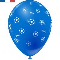 Ballon football bleu en latex de fabrication francaise