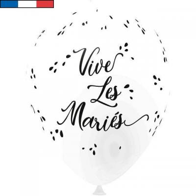 Ballon français mariage blanc 30cm en latex (x8) REF/9309