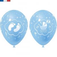 Ballon francais bleu ciel en latex naissance