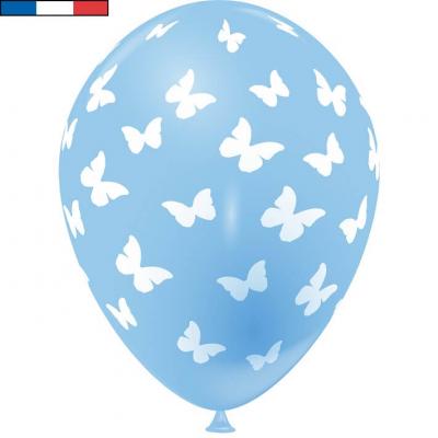 Ballon francais bleu ciel papillon en latex