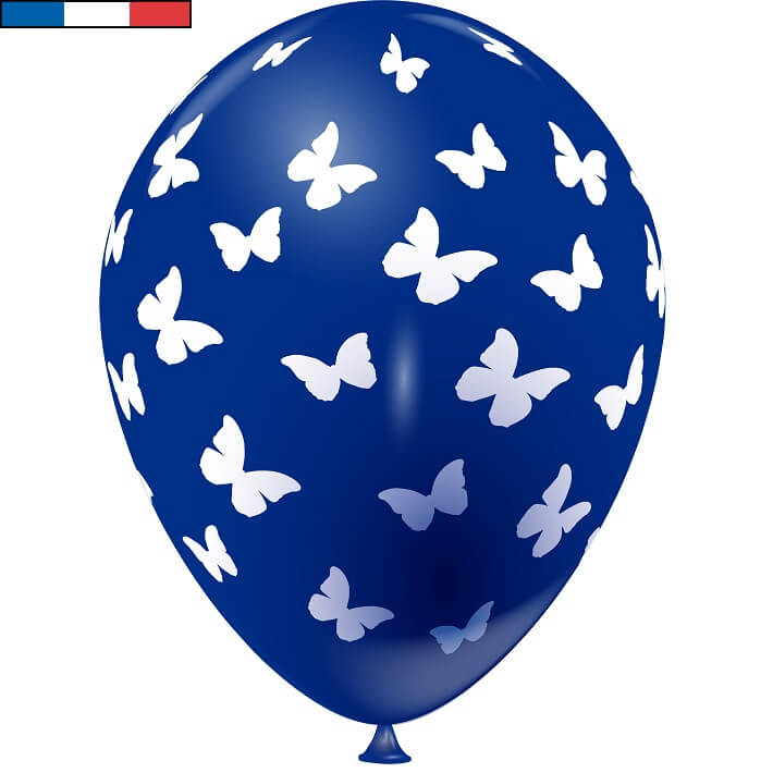 Ballon francais bleu marine papillon en latex