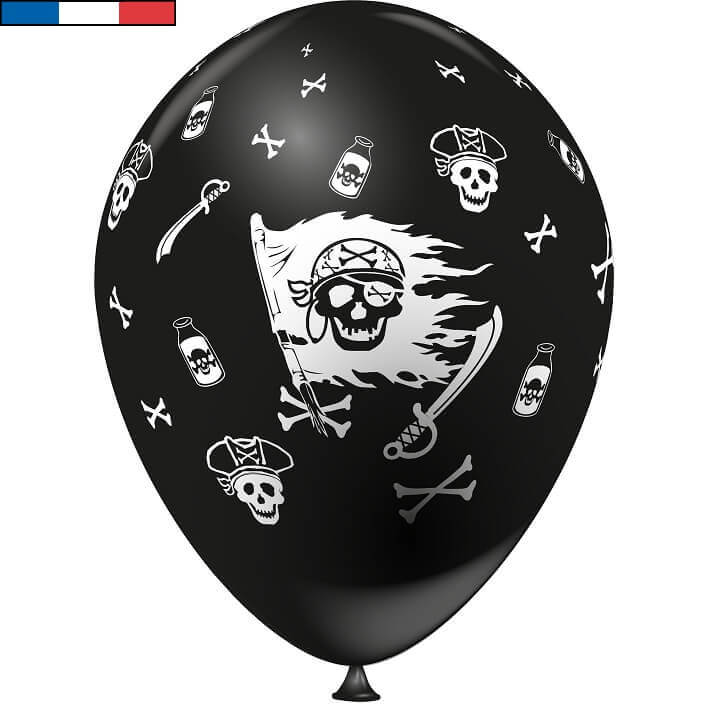 Ballon francais pirate noir en latex