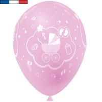 Ballon francais rose en latex naissance landau