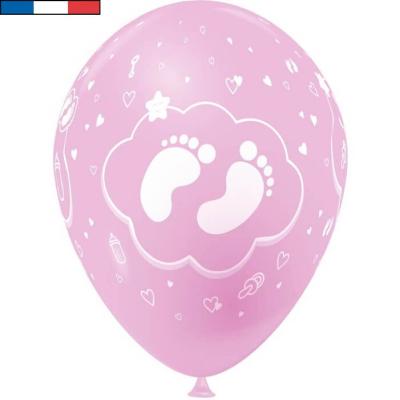 Ballon francais rose en latex naissance