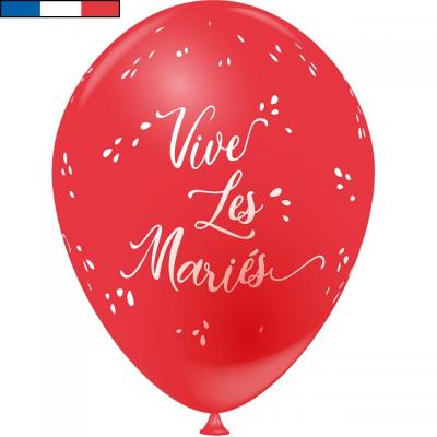 Ballon français mariage rouge 30cm en latex (x8) REF/9309