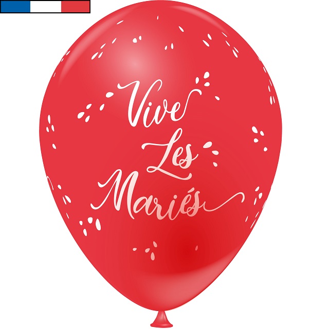 Ballon francais rouge mariage vive les maries en latex