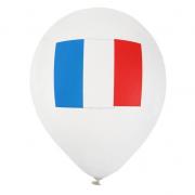 Ballon tricolore France en latex bleu, blanc et rouge (x8) REF/4466