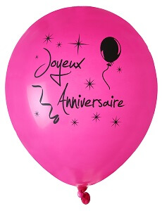 Ballon fuchsia joyeux anniversaire
