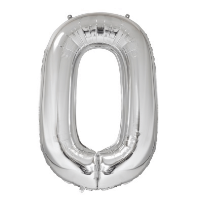 Ballon geant anniversaire argent chiffre 0