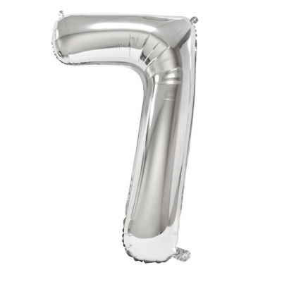 Ballon geant anniversaire argent chiffre 7