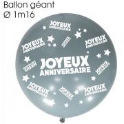 Ballon géant anniversaire argent (x1) REF/BALGA00A