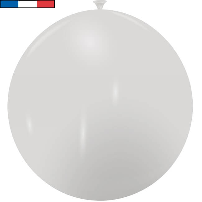 Ballon geant argent metallique en latex de fabrication francaise