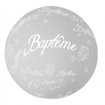 Ballon geant bapteme argent