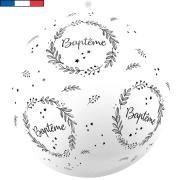 Ballon géant français Baptême blanc 1m (x1) REF/18059