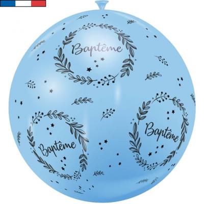 Ballon géant français Baptême bleu pâle 1m (x1) REF/18059