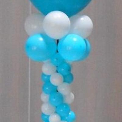 Ballon geant bleu turquoise en latex de fabrication francaise