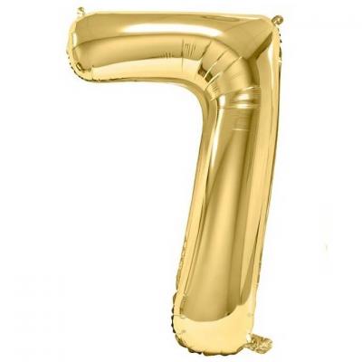 Ballon aluminium doré métallisé chiffre 7 pour anniversaire (x1) REF/BA3012