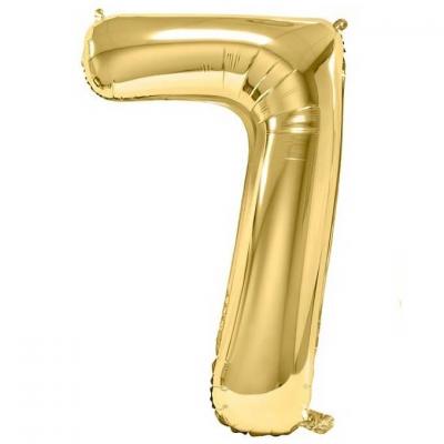 Ballon geant dore metal 86cm anniversaire chiffre 7