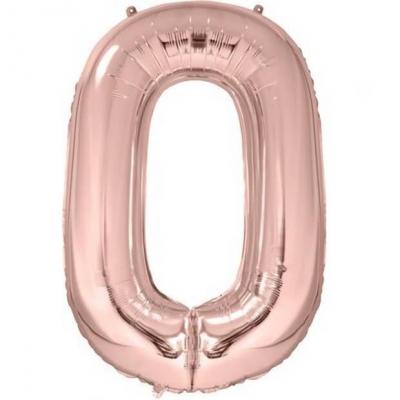 Ballon géant 86cm chiffre 0 rose gold pour fête anniversaire (x1) REF/BA3012