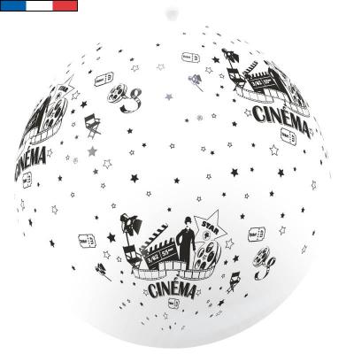 Ballon français géant cinéma blanc et noir 1m en latex (x1) REF/37531