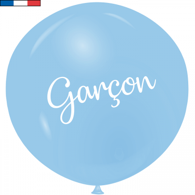 Ballon geant latex bleu garcon baby shower