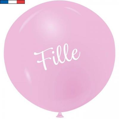 Ballon en latex géant Baby Shower fille rose de 100 cm (x1) REF/51223