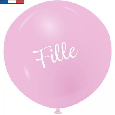 Ballon geant latex fille rose baby shower