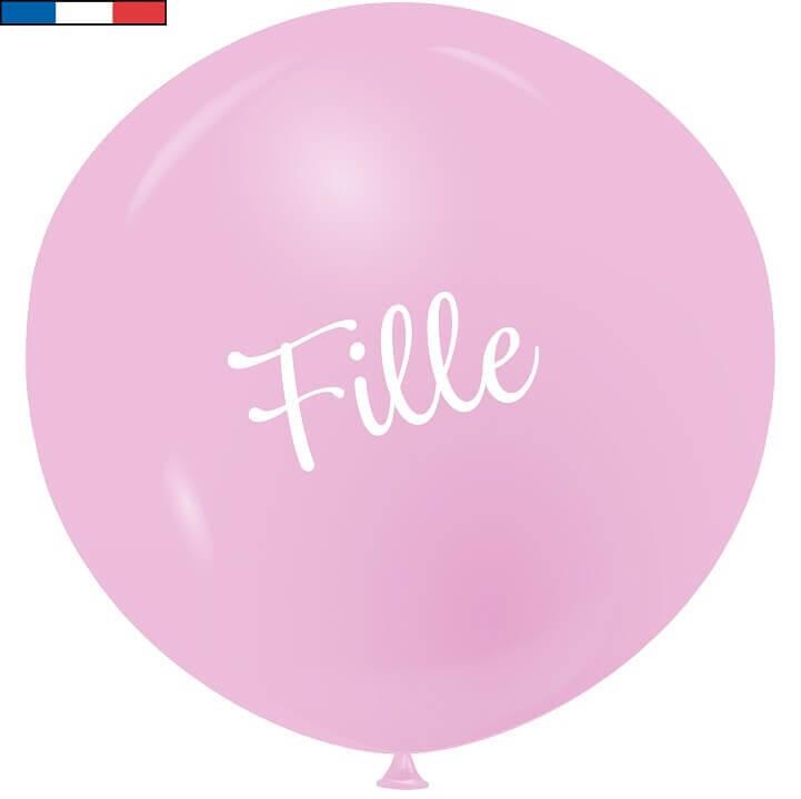 Ballon geant latex fille rose baby shower