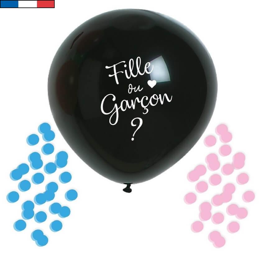 Ballon Géant Révélateur Fille 60cm Noir & Rose