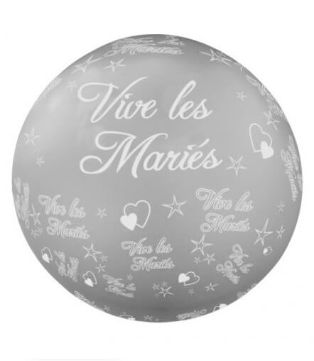 Ballon geant mariage vive les maries argent