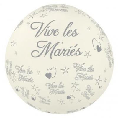 Ballon géant mariage: Vive les mariés, 1.16m: Blanc (x1) REF/BALGM01