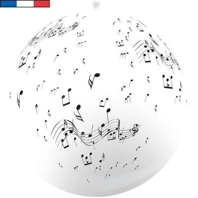 Ballon géant français musique blanc en latex 1m (x1) REF/15195