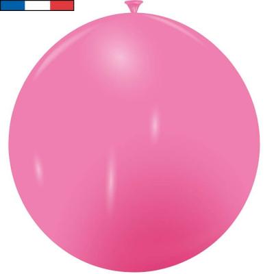 Ballon geant rose bonbon en latex de fabrication francaise