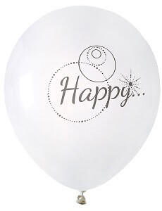 Ballon happy blanc