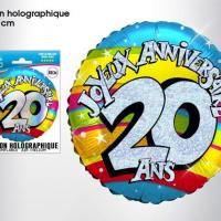 Ballon holographique anniversaire 20ans