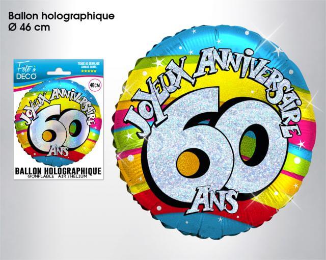 Ballon holographique anniversaire 60ans