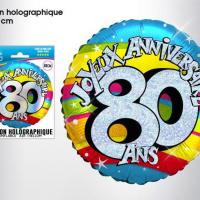 Ballon holographique anniversaire 80ans