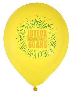 Ballon joyeux anniversaire 60ans (x8) REF/70334