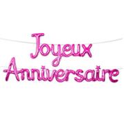 Ballon métallique anniversaire fuchsia (x1) REF/BALM00JAF