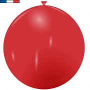 Ballon 40/50cm rouge métallique en latex naturel (x1) REF/14853 Fabriqué en France