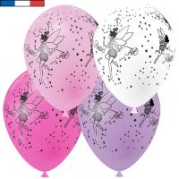 Ballon latex fee de fabrication francaise multicolore