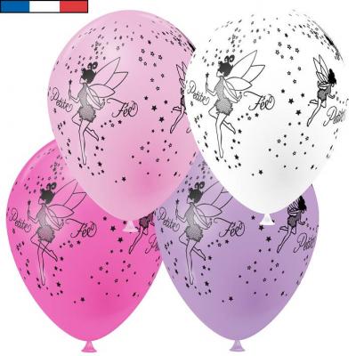 Ballon français petite fée multicolore en latex 30cm (x8) REF/41446