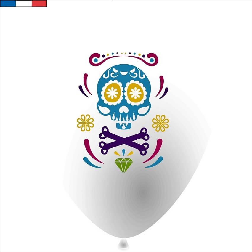 Ballon latex fete halloween caravela day of the dead